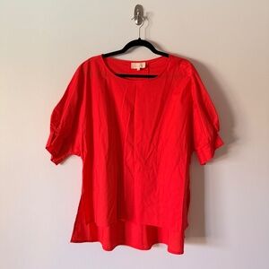 Melloday High Low Puff Sleeve Blouse